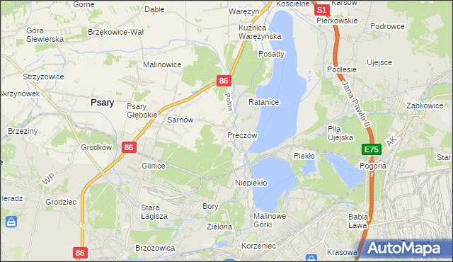 mapa Preczów, Preczów na mapie Targeo