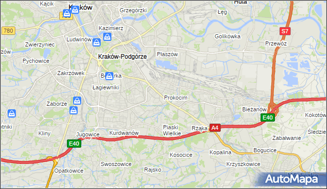 mapa Prokocim, Prokocim na mapie Targeo