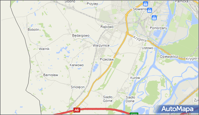 mapa Przecław gmina Kołbaskowo, Przecław gmina Kołbaskowo na mapie Targeo