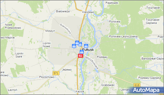 mapa Pułtusk, Pułtusk na mapie Targeo