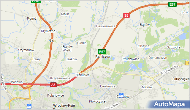 mapa Ramiszów, Ramiszów na mapie Targeo
