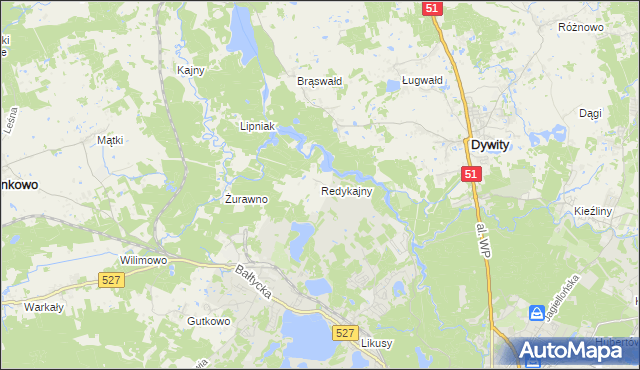 mapa Redykajny, Redykajny na mapie Targeo