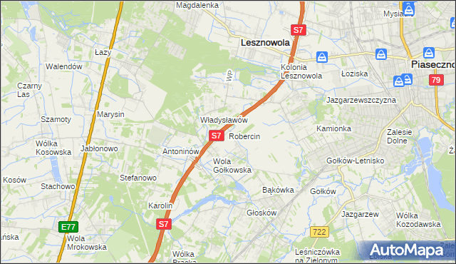 mapa Robercin, Robercin na mapie Targeo