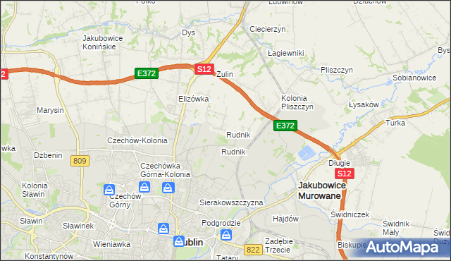 mapa Rudnik gmina Wólka, Rudnik gmina Wólka na mapie Targeo