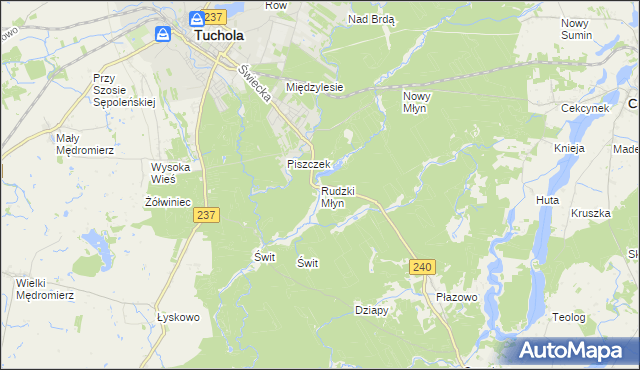 mapa Rudzki Młyn, Rudzki Młyn na mapie Targeo