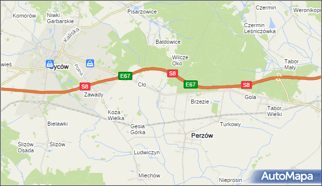 mapa Słupia pod Bralinem, Słupia pod Bralinem na mapie Targeo