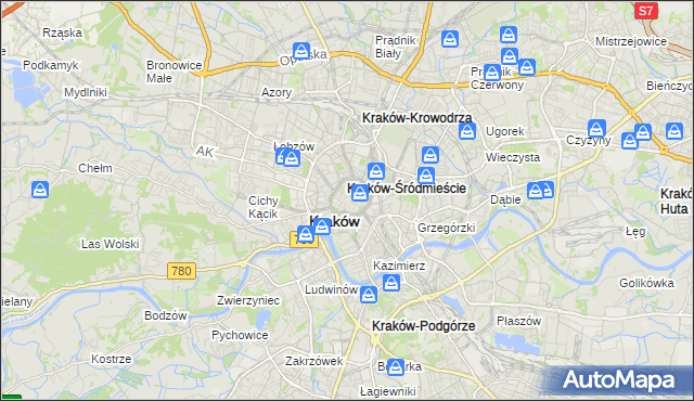 mapa Stare Miasto gmina Kraków, Stare Miasto gmina Kraków na mapie Targeo