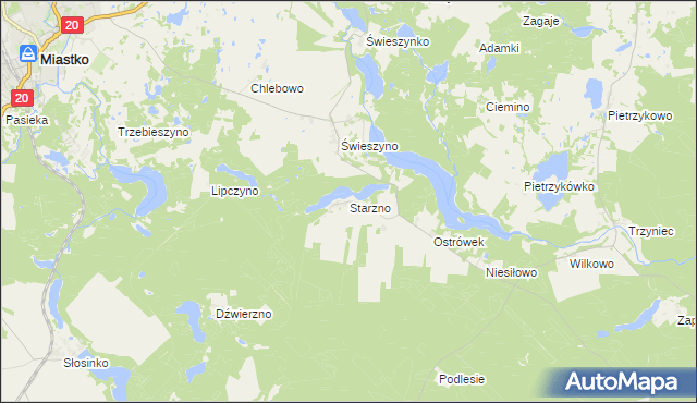 mapa Starzno, Starzno na mapie Targeo