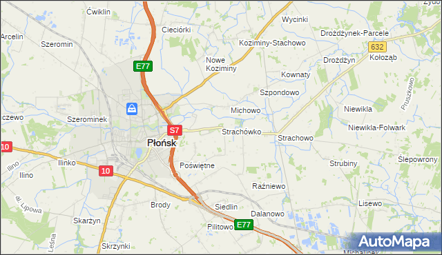 mapa Strachówko, Strachówko na mapie Targeo