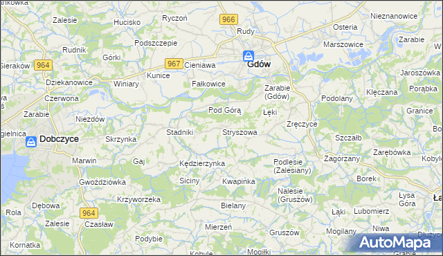 mapa Stryszowa, Stryszowa na mapie Targeo
