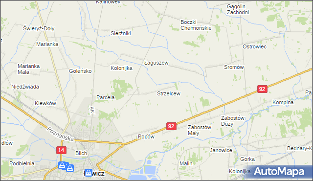 mapa Strzelcew, Strzelcew na mapie Targeo
