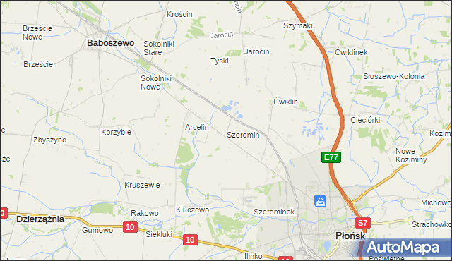 mapa Szeromin, Szeromin na mapie Targeo