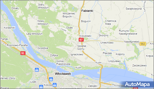 mapa Szpetal Górny, Szpetal Górny na mapie Targeo