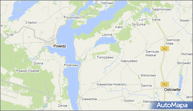 mapa Tomiszewo, Tomiszewo na mapie Targeo