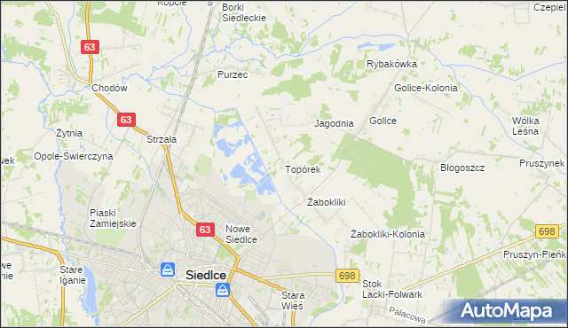 mapa Topórek, Topórek na mapie Targeo
