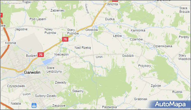 mapa Unin gmina Górzno, Unin gmina Górzno na mapie Targeo