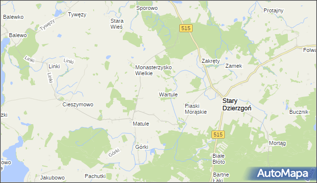 mapa Wartule, Wartule na mapie Targeo