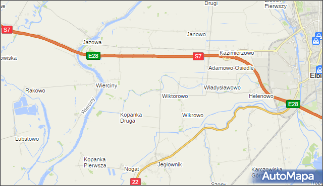 mapa Wiktorowo gmina Gronowo Elbląskie, Wiktorowo gmina Gronowo Elbląskie na mapie Targeo