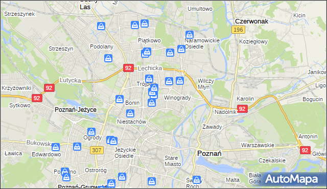 mapa Winogrady, Winogrady na mapie Targeo