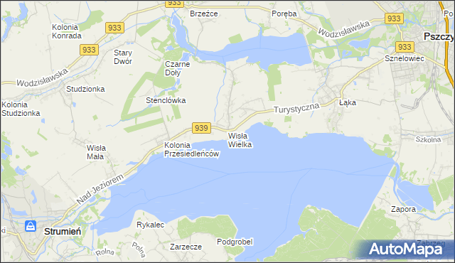 mapa Wisła Wielka, Wisła Wielka na mapie Targeo
