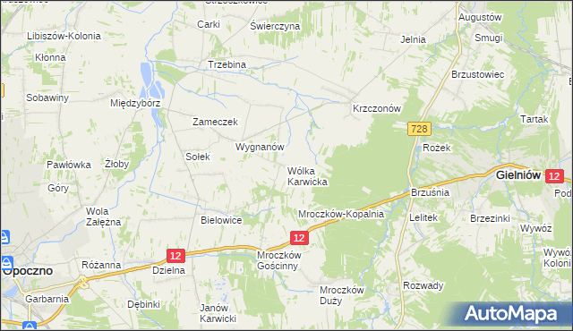 mapa Wólka Karwicka, Wólka Karwicka na mapie Targeo