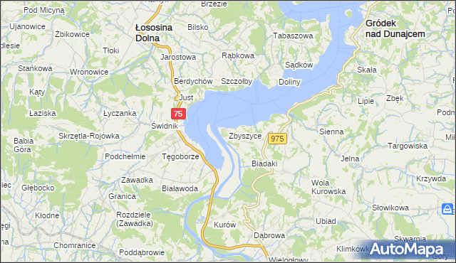 mapa Zbyszyce, Zbyszyce na mapie Targeo