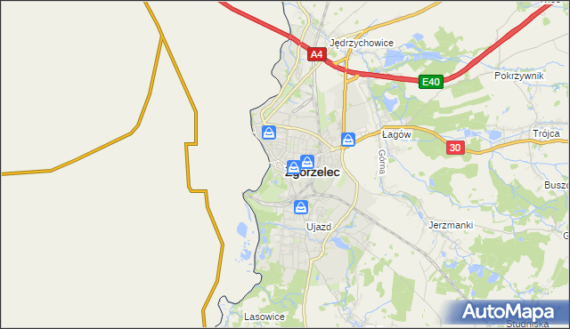 mapa Zgorzelec, Zgorzelec na mapie Targeo