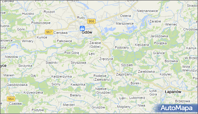 mapa Zręczyce, Zręczyce na mapie Targeo