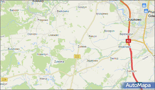 mapa Żuława, Żuława na mapie Targeo