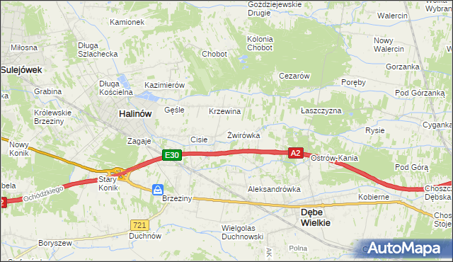 mapa Żwirówka, Żwirówka na mapie Targeo
