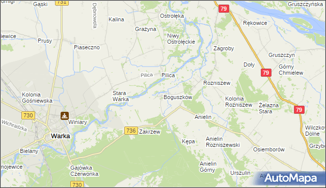 mapa Boguszków, Boguszków na mapie Targeo