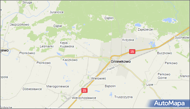 mapa Chrząstowo gmina Gniewkowo, Chrząstowo gmina Gniewkowo na mapie Targeo