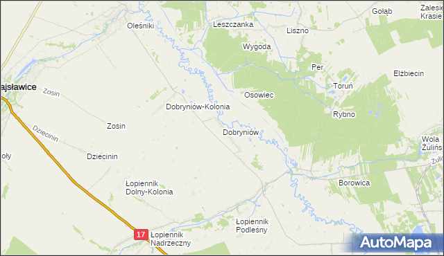 mapa Dobryniów, Dobryniów na mapie Targeo