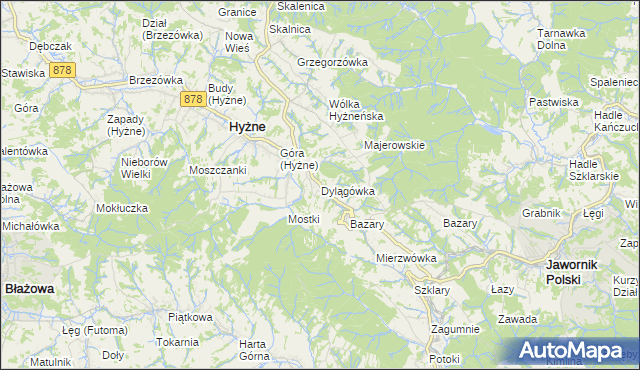 mapa Dylągówka, Dylągówka na mapie Targeo