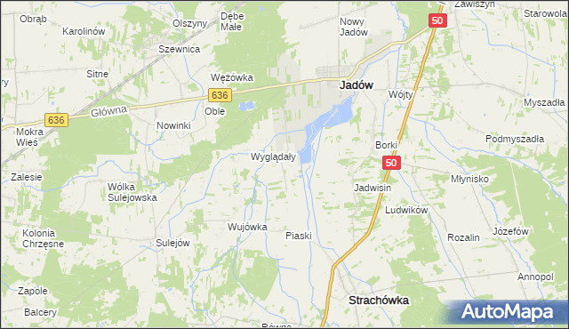 mapa Dzierżanów gmina Jadów, Dzierżanów gmina Jadów na mapie Targeo