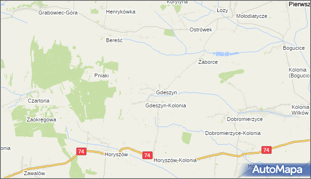 mapa Gdeszyn, Gdeszyn na mapie Targeo