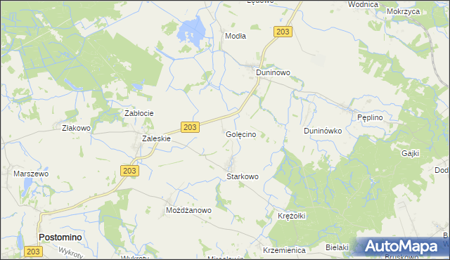 mapa Golęcino, Golęcino na mapie Targeo