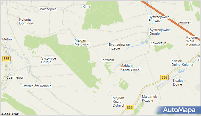 mapa Jadwisin gmina Piaski, Jadwisin gmina Piaski na mapie Targeo