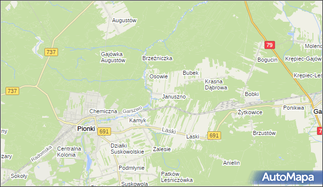 mapa Januszno, Januszno na mapie Targeo