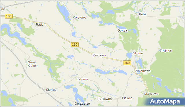 mapa Kaszewo, Kaszewo na mapie Targeo