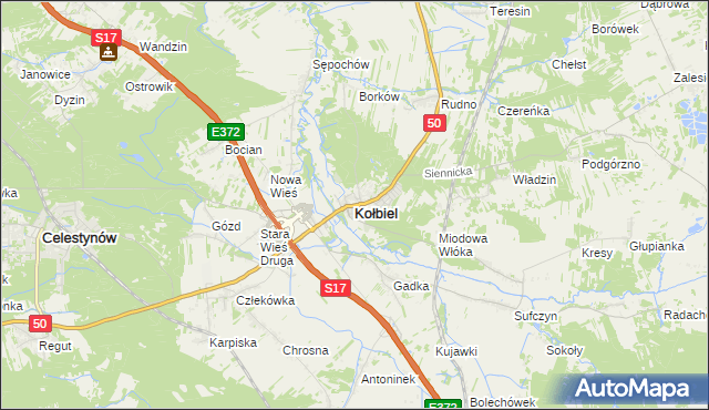 mapa Kołbiel, Kołbiel na mapie Targeo