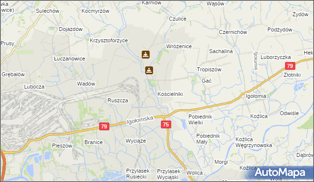 mapa Kościelniki, Kościelniki na mapie Targeo