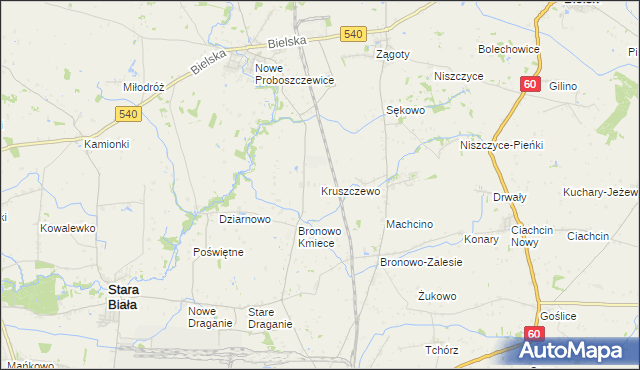 mapa Kruszczewo, Kruszczewo na mapie Targeo