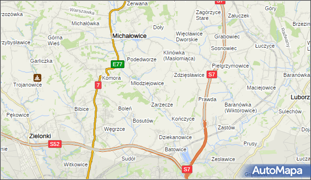 mapa Książniczki, Książniczki na mapie Targeo