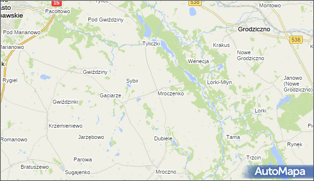 mapa Mroczenko, Mroczenko na mapie Targeo