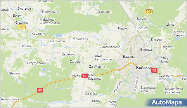 mapa Nowe Sierosławice, Nowe Sierosławice na mapie Targeo