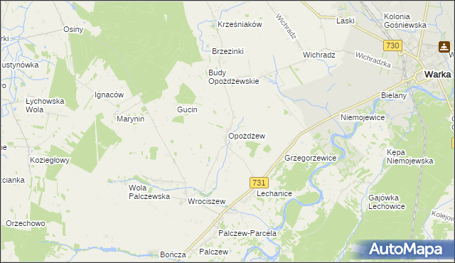 mapa Opożdżew, Opożdżew na mapie Targeo