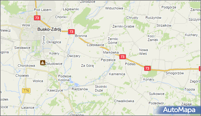 mapa Pęczelice, Pęczelice na mapie Targeo