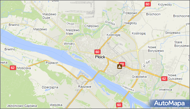 mapa Płock, Płock na mapie Targeo