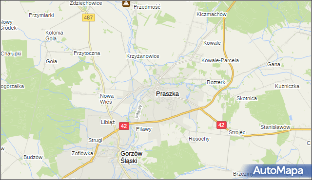 mapa Praszka, Praszka na mapie Targeo